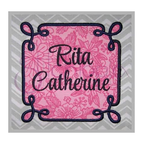 Curly Applique Accent Frame Stitchtopia