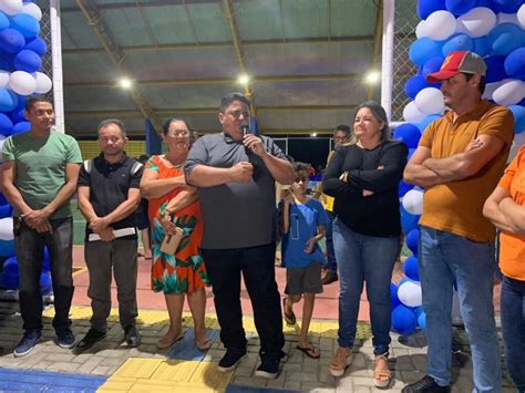 Em Cara Bas Prefeito Silvano Dudu Inaugura Primeira Quadra De Esportes