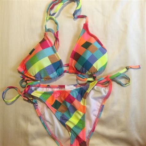 Off Other Multi Colored Checkered Two Piece Bikini In Sz S From