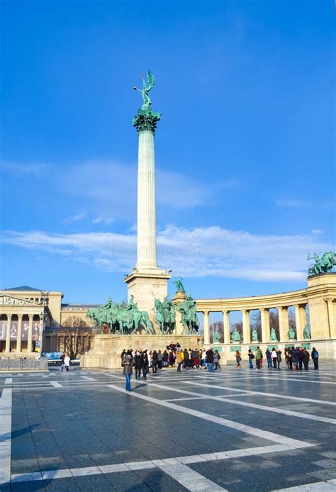 Millennium Monument Heroes Square Budapest City Hungary Editorial Stock