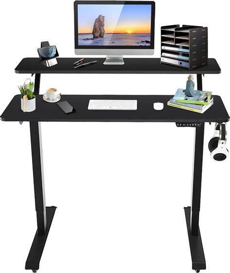 Bureau Assis Debout Lectrique Avec Plateaux De X Cm R Glable