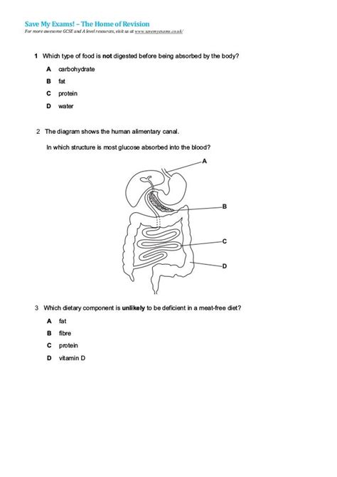 7 Human Nutrition Qp Igcse Cie Biology