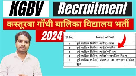 Kasturba Gandhi Balika Vidyalay Kgbv Recruitment Kasturba