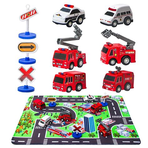 Fire Truck Toys with Play Mat under $8! - AddictedToSaving.com