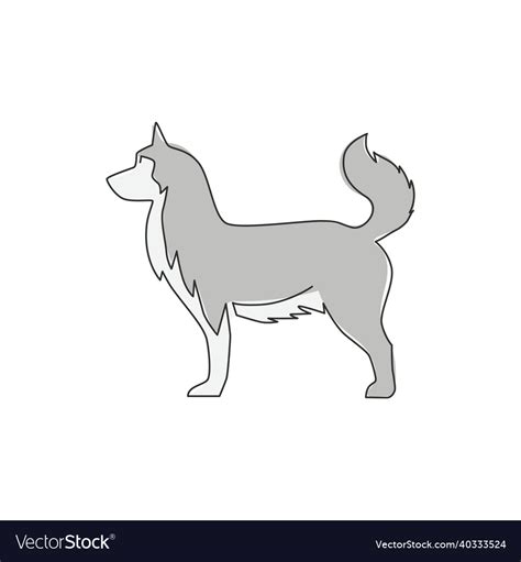 Single Continuous Line Drawing Of Simple Cute Vector Image