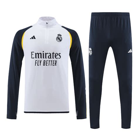 Real Madrid Zip Tracksuit White Gogoalshop