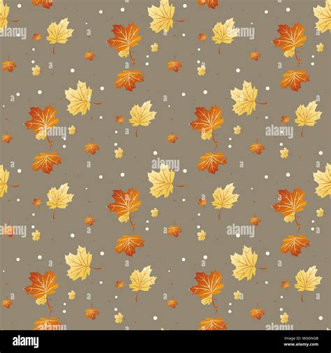 Seamless Pattern With Colored Autumn Leaves Vector Illustration Eps