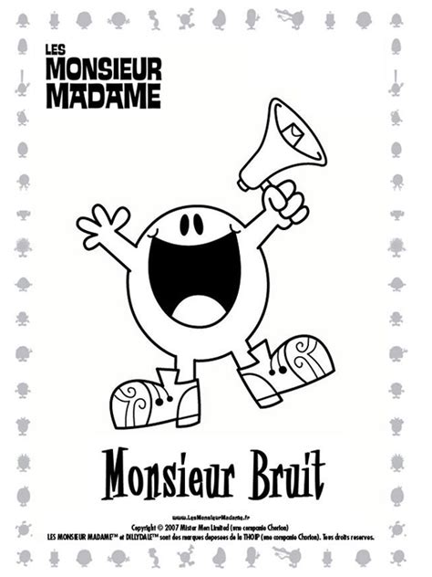 Coloriage A Imprimer Monsieur Bruit Et Son Haut Parleur Gratuit Et Colorier