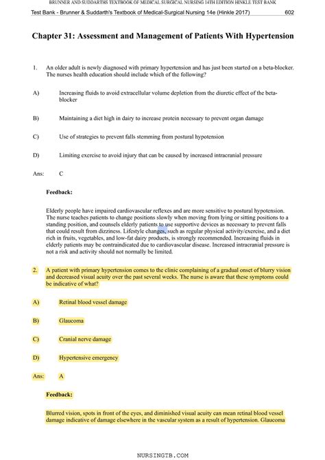 Ch 31 Med Surg Chapter 31 Assessment And Management Of Patients