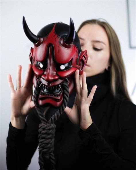 Hannya Japanische Maske Oni Dämonen Maske Samurai Ninja Maske Etsy De