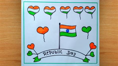 How To Draw Indian National Flag Republic Day Drawing Easy Steps