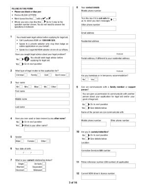 Fillable Online Legal Aid Application Form Online Fax Email Print