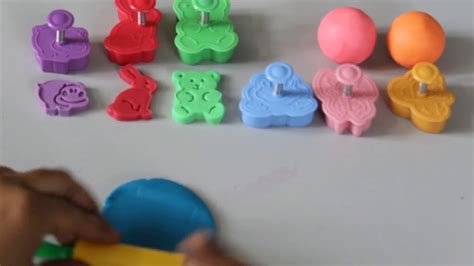 Learn Colors With Play Doh Animals Rabbit Pig Frog Teddy Bear Molds Fun