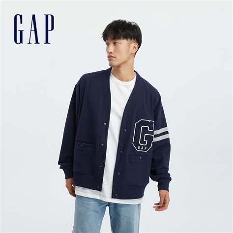 Gap 男裝 Logo印花長袖外套 海軍藍762382 蝦皮購物