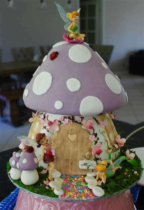 Tinkerbell Fairy House Cake House Cake Tinkerbell Theme Party Fairy