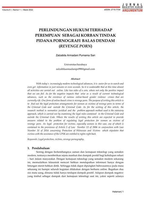 PDF PERLINDUNGAN HUKUM TERHADAP PEREMPUAN SEBAGAI KORBAN TINDAK