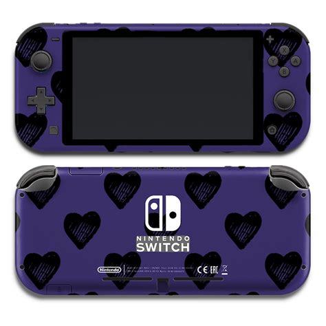 Purple Cute Nintendo Switch Lite Skin With Black Hearts Gamer Etsy