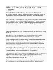 Hirschi S Social Control Theory Docx What Is Travis Hirschis Social