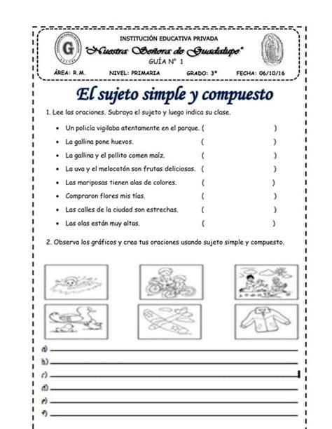 Sujetos Simples Y Compuestos En Oraciones Pdf