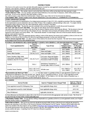 Fillable Online Courts State Va DC 040 List Of Allowances Front 1 08