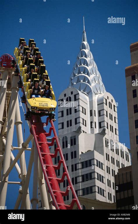 Roller coaster-New York New York Hotel, Las Vegas Nevada, USA Stock ...