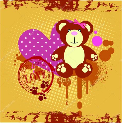 Love You Teddy Bear — Stock Vector © Savchenko 4554972