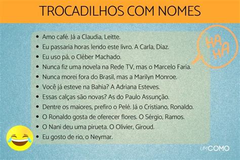 120 TROCADILHOS NOMES muito ENGRAÇADOS