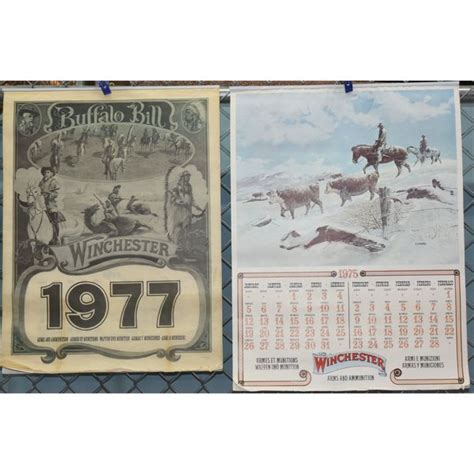 Vintage 1975 And 1977 Winchester Calendars Landsborough Auctions