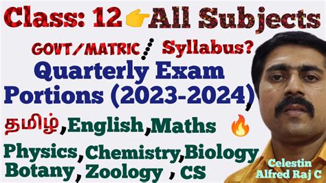 Class 12 Quarterly Exam Portions 2023 2024 Syllabus All Subjects Sky