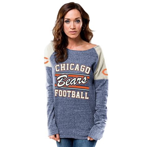 Chicago Bears Majestic Women's Scramble Sport Crew Fleece Sweatshirt - Navy