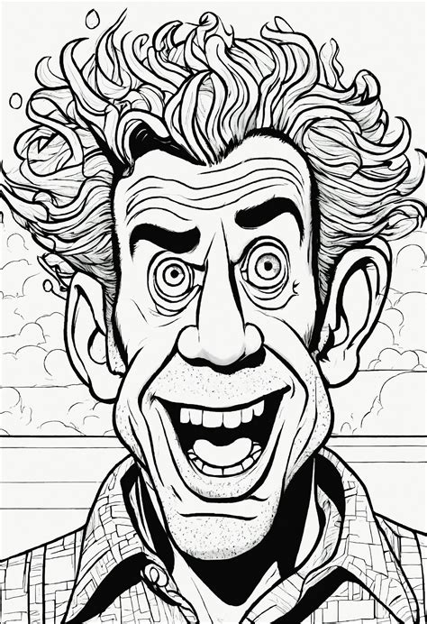 Lexica Coloring Page For Adults Wavy Lines Mad Magazine Character