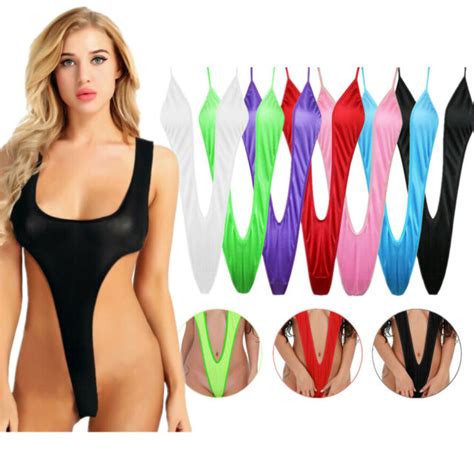 Women One Piece Thong G String Monokini Swimsuit Bikini Bathing