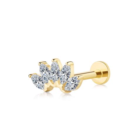gold flat  stud gpf jewelry