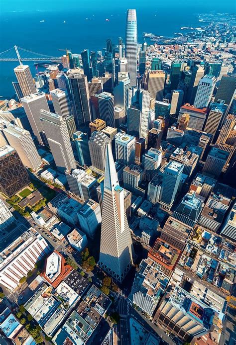 Downtown San Francisco Aerial View Stock Photo - Image of district ...