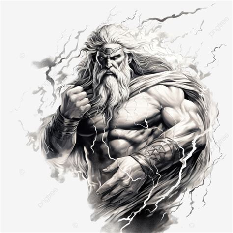 Zeus Wielding Thunderbolt Lightning Tattoo, Tattoo, Ink, Traditional Tattoo PNG Transparent ...