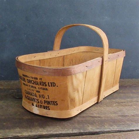 Vintage Rustic Split Wood Farm Basket Farm Market Basket Etsy