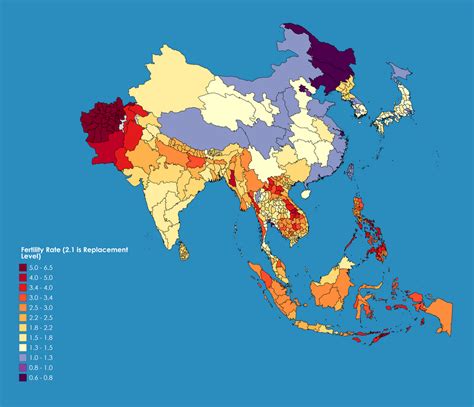 With Borders Fertility Rate In Subdivisions In South Southeast And East Asia Oc 5200 X