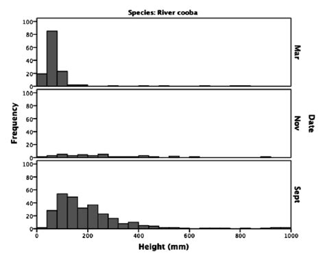 Histograms Illustrating The Distribution Of Heights Mm Of Acacia