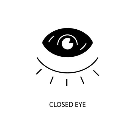 closed eye concept line icon. Simple element illustration. closed eye concept outline symbol ...