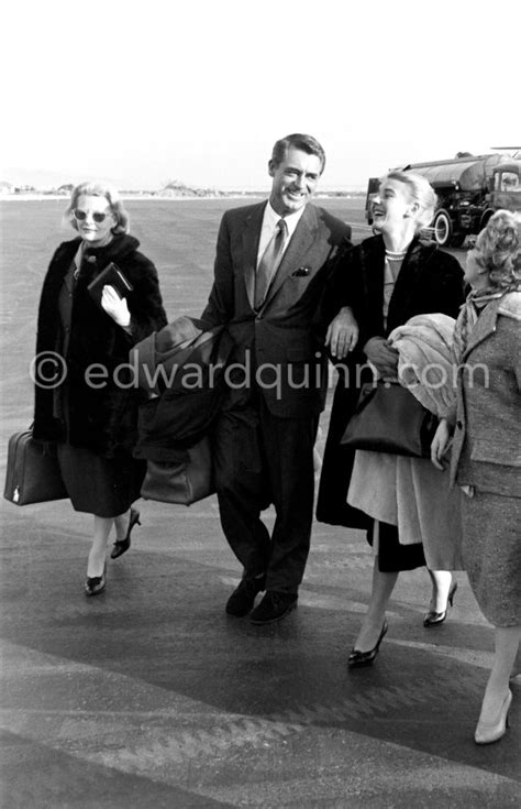 Cary Grant And His Wife Betsy Drake Arriving At Nice Airport 1957