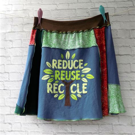 T Shirt Skirt Reduce Reuse Recycle Repurposed Upcycled Clothing For