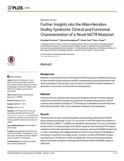 PDF Further Insights Into The Allan Herndon Dudley Syndrome Clinical