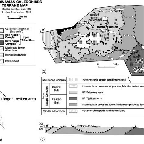 A Terrane Map Of The Scandinavian Caledonides Black Area Refers To