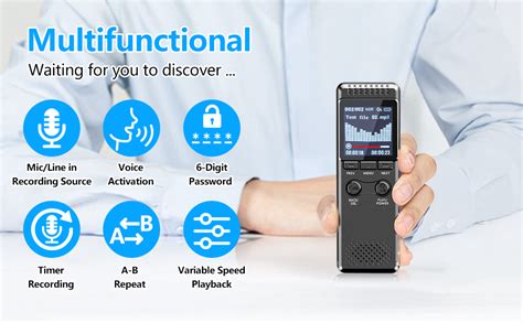 128gb Digital Voice Recorder With 8000 Hours Recording Capacity 80hrs Battery Time