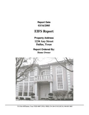 Fillable Online Sample Eifs Inspection Report Fax Email Print Pdffiller