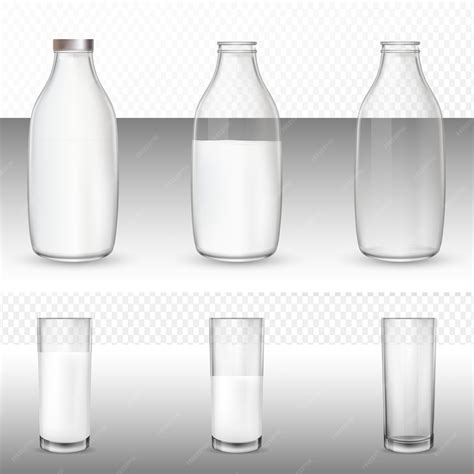 Premium Vector Glasses And Bottles Milk