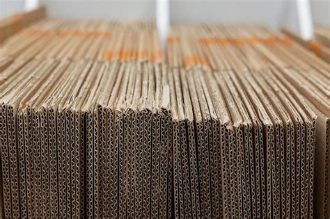 premium photo close   stacked cardboard