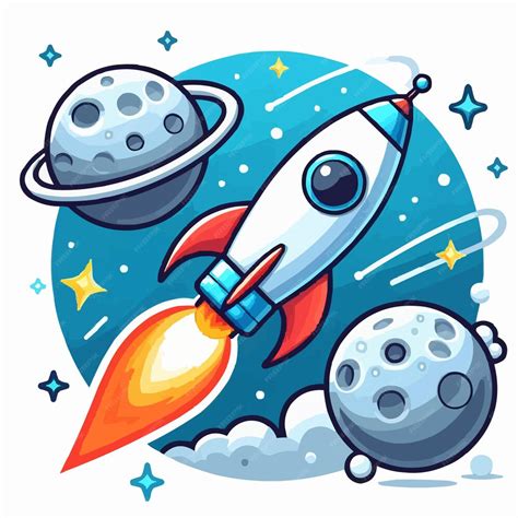 A cartoon drawing of a rocket with a rocket in the middle | Premium AI ...