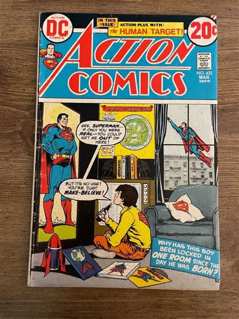 Action Comics 422 Fn Dc Comic Book Superman Batman Flash Green