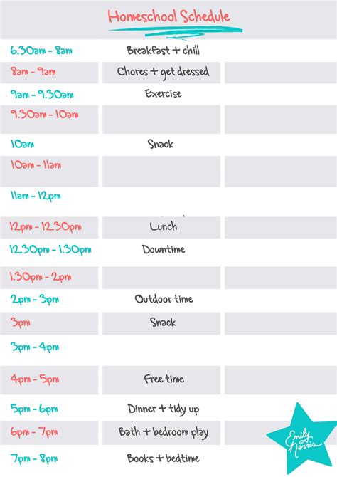 Free Printable Homeschool Schedule Templates [PDF, Word, Excel]